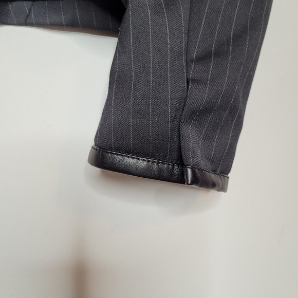 WHBM Single Button Pinstriped Leather Accent Blazer - Picture 11 of 14